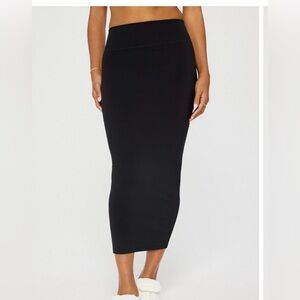 Fabletics Pure Luxe Black Midi Skirt- Size Small